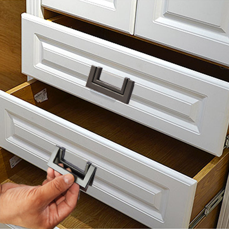 现代简约北欧衣柜暗拉手黑色折叠隐形柜子橱柜门把手抽屉暗装拉手