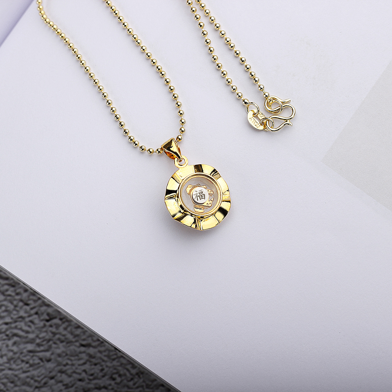 泰国热销 lazada流行款时来运转女士吊坠镀18k彩金十二生肖项链