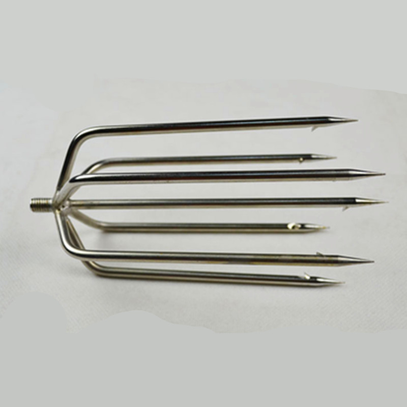 批发圆形七齿鱼叉插鱼垂钓鱼叉大倒刺超硬鱼叉不锈钢鱼叉