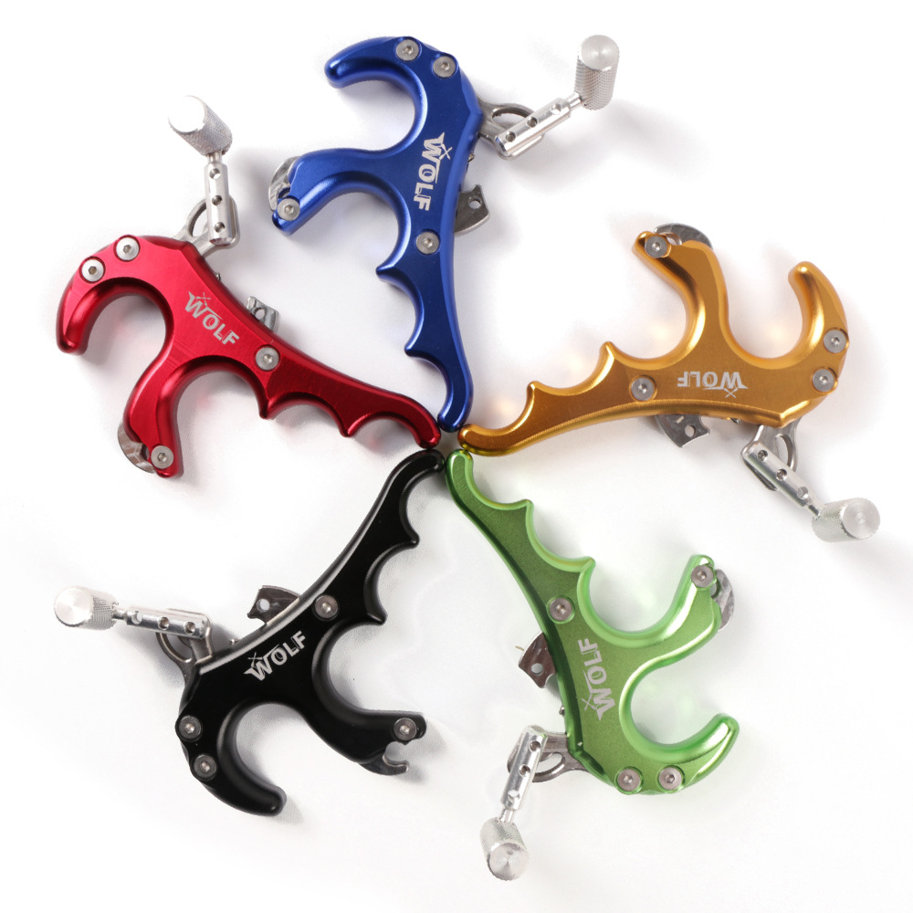 弓箭配件铝合金四指撒放器 握撒复合弓撒放射箭配件 厂家供应