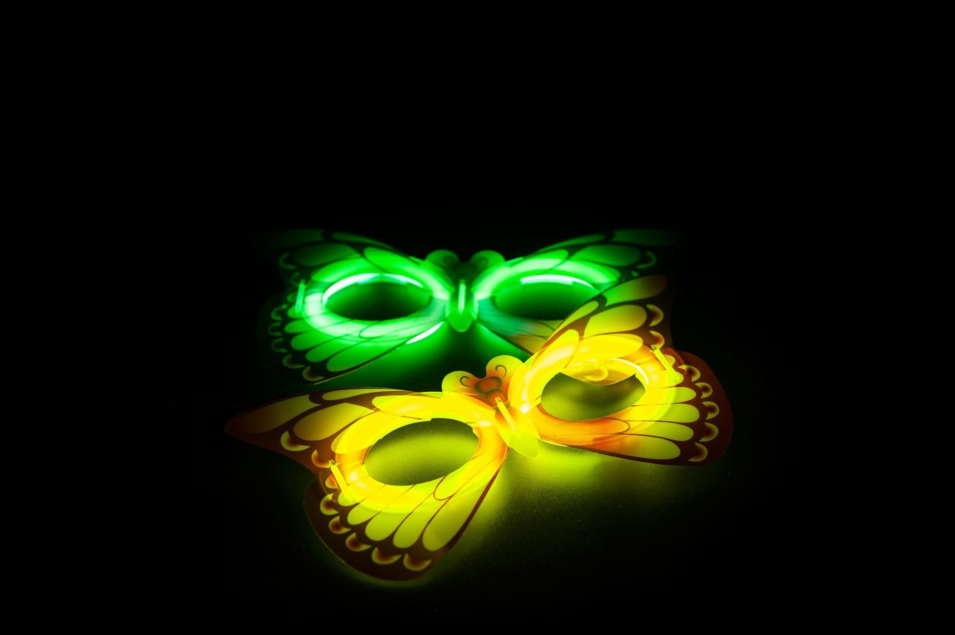 发光蝴蝶面具 荧光眼罩 派对用品 荧光棒 发光