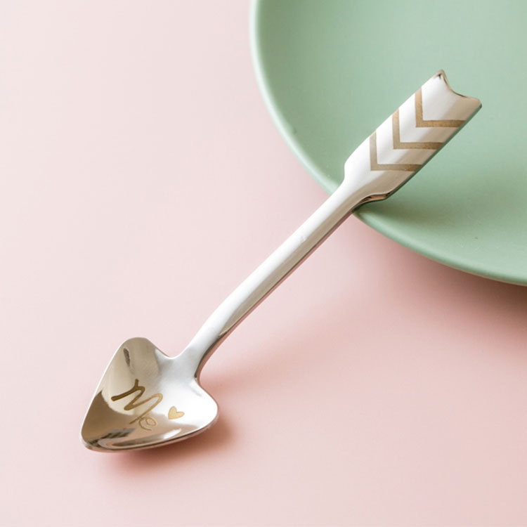 INS Nordic Creative the Arrow of Love Coffee Scented Tea Spoon Couple Spoon Dessert Yogurt Dessert Spoon Stirring Spoon