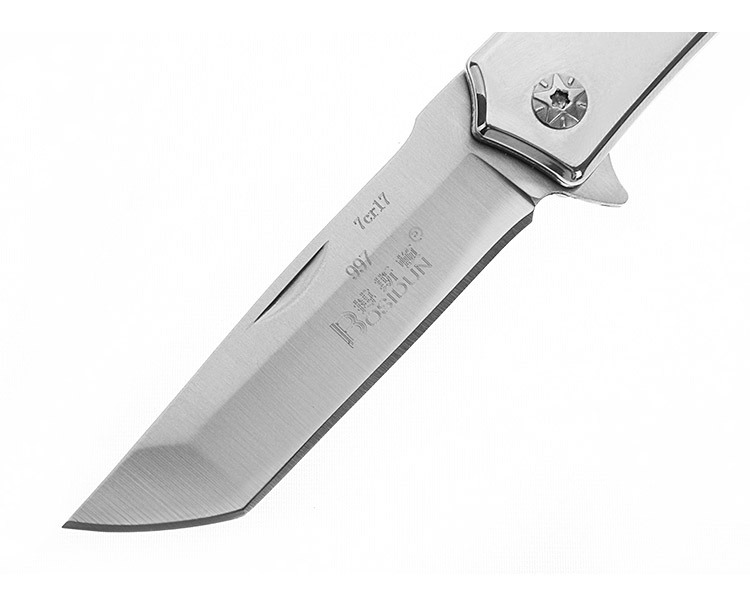 博斯顿7铬17不锈钢水果刀 户外求生折叠刀锋利野营刀具无锁小刀