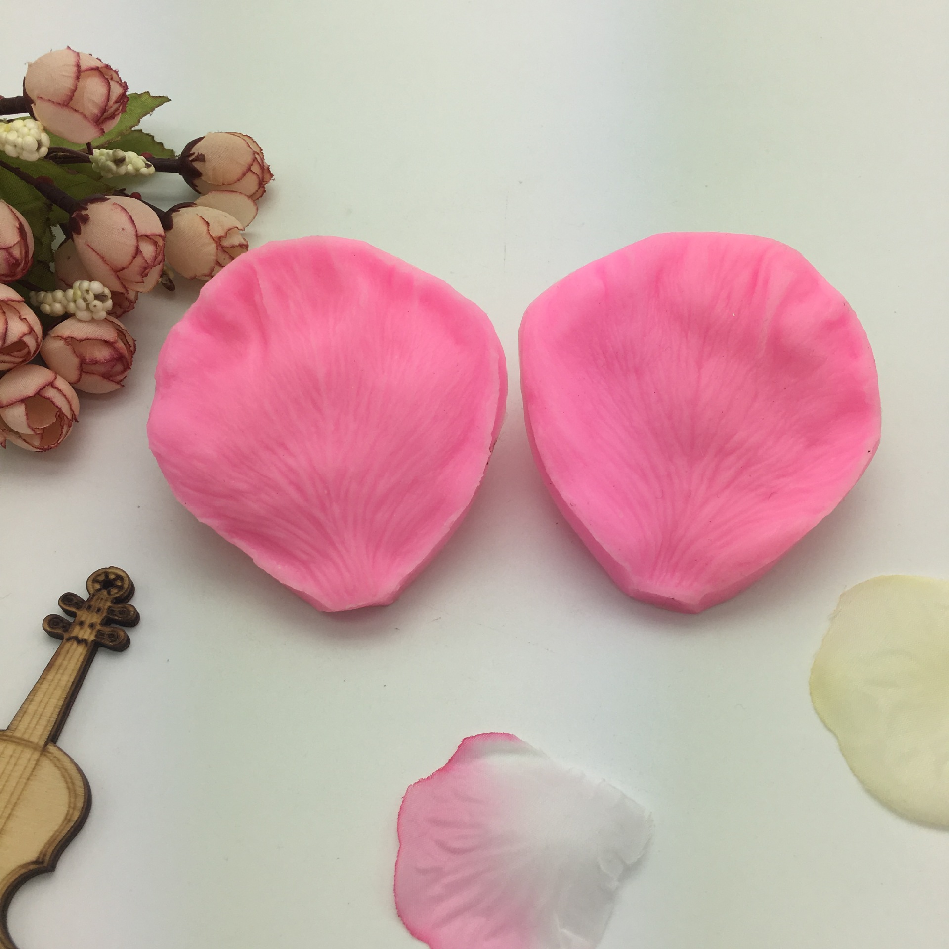 厂家直销diy蛋糕植物花瓣压花食品级烘焙翻糖硅胶模具 模具定制