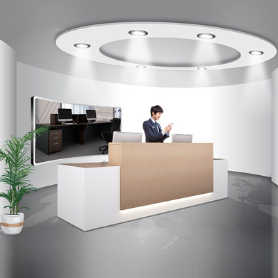 办公家具简约现代吧台服务台迎宾台条形接待桌时尚柜台前台办公台