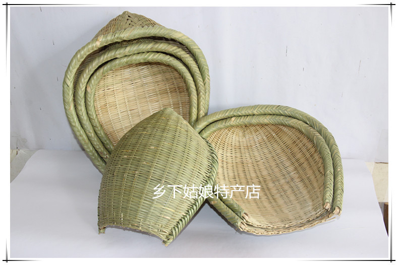 批发厂家直销手工竹编竹筛 簸箕 手工沥水篮 竹制民俗工艺品簸