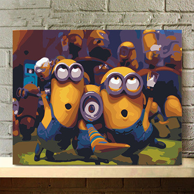 diy数字油画家居装饰画速卖通亚马逊外贸单【6295小黄人】