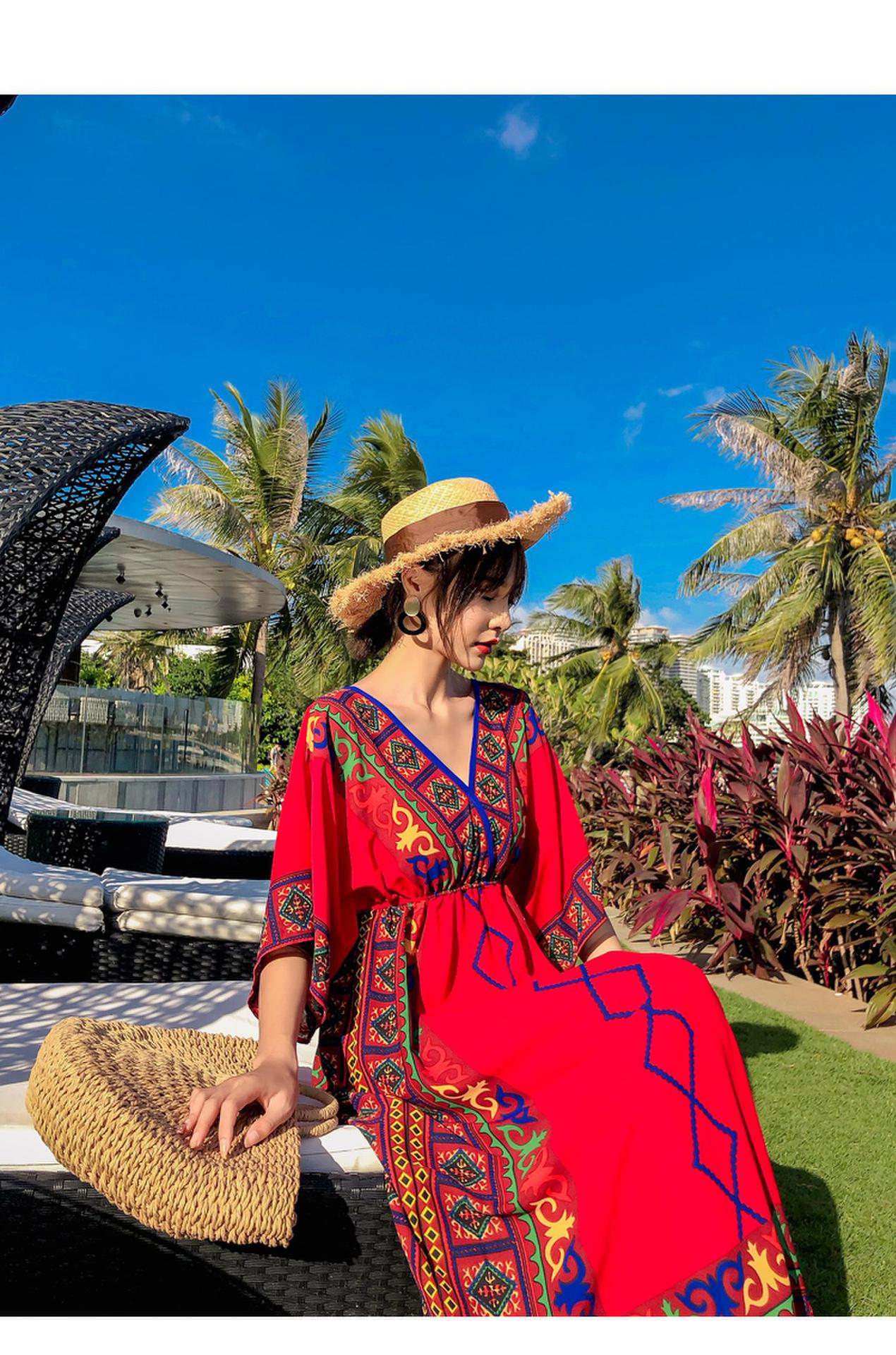云南大理西藏海边拍照三亚旅游衣服女出游泰国裙子超仙民族风女装