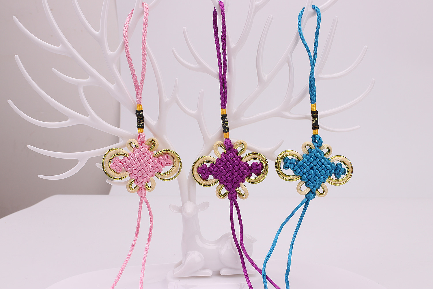 中国结 厂家批发小中国结挂件 精品8盘金边小号中国结挂件多色可