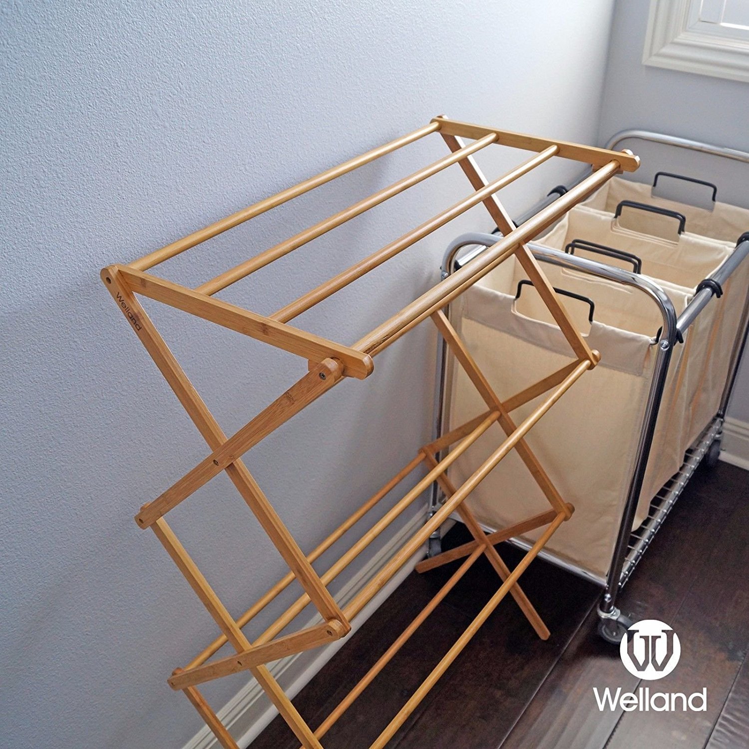 落地晾衣架折叠 楠竹阳台室内x型伸缩家用毛巾架晒衣架晒衣杆