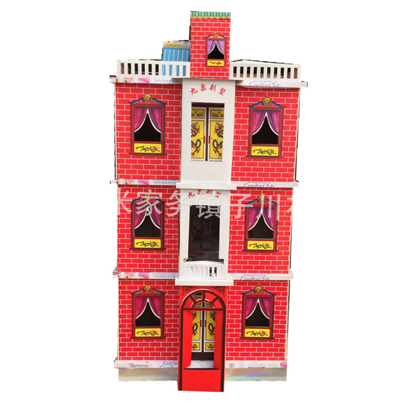 殡葬用品纸活楼房加厚三层新九泉别墅太阳能楼纸扎批发