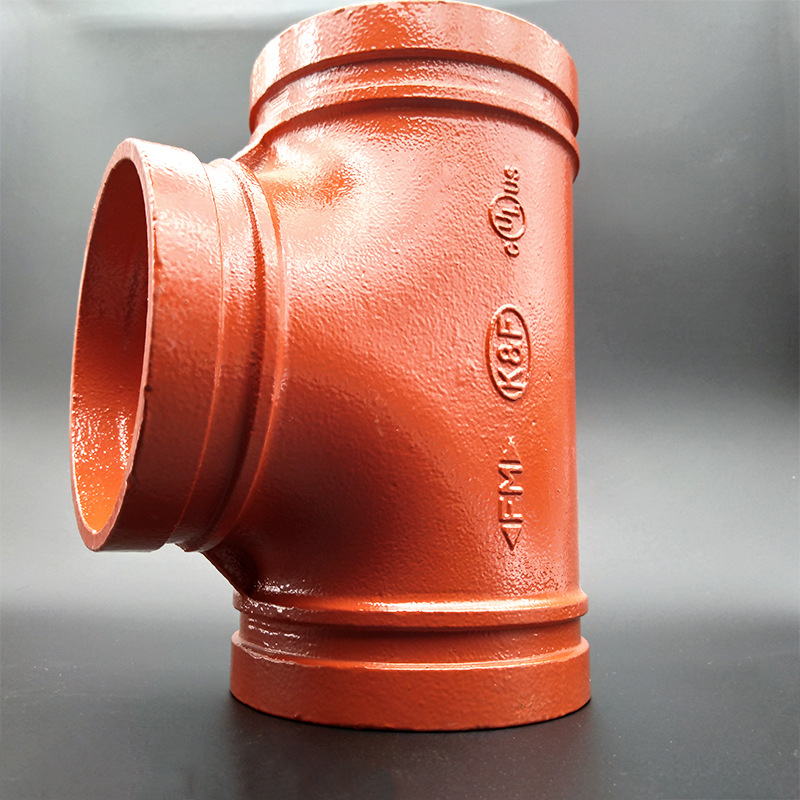 卡耐夫变径三通3c认证 沟槽异径三通沟槽管件消防专用25公斤万达