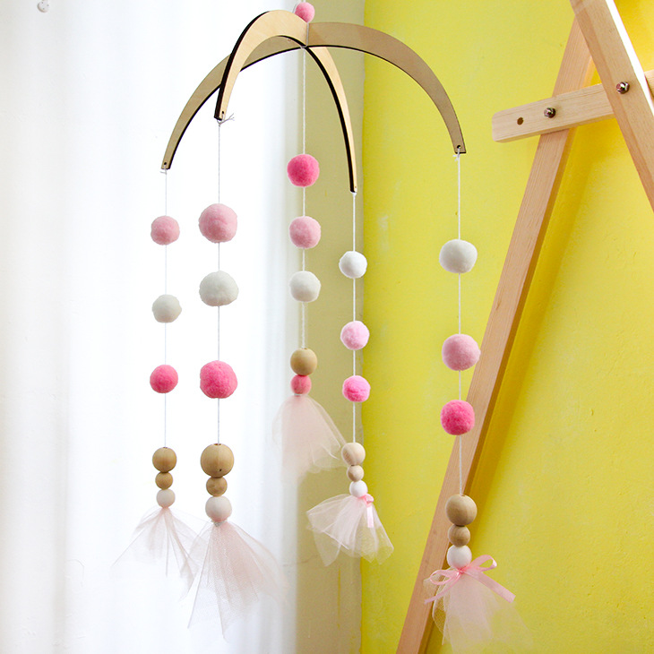 创意diy手工不织布风铃挂饰儿童房间装饰外贸不织布风铃订制加工