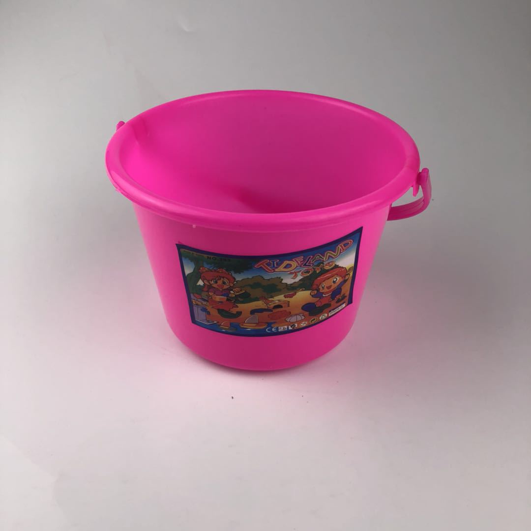 戏水塑料玩具小桶 儿童过家家沙滩玩具水桶 彩色圆形玩具水桶批发