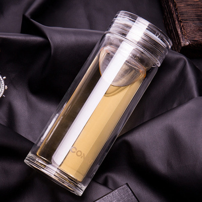 conku康酷 ck-8073双层水晶玻璃杯 小号晶钻饮水杯 260ml商务杯