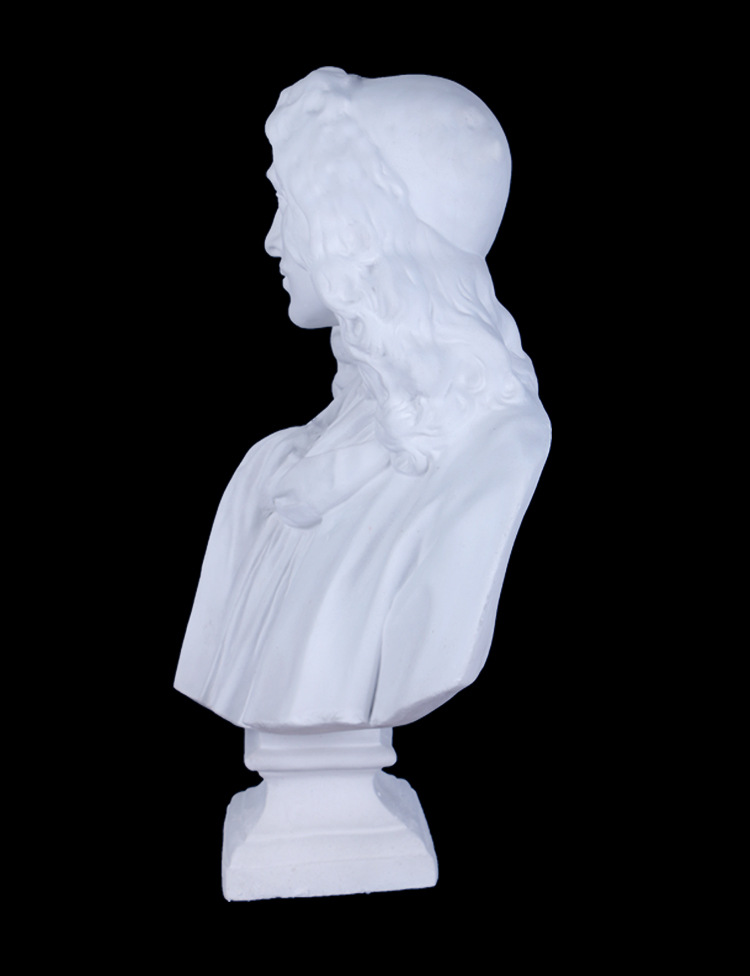 美术静物87cm人物石膏像莫里哀胸像石膏头像石膏教具美术雕塑摆件
