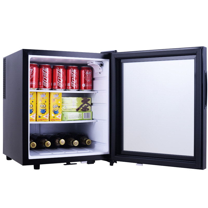 42升酒店迷你冰箱家用小型客房带锁玻璃门食品冷藏箱