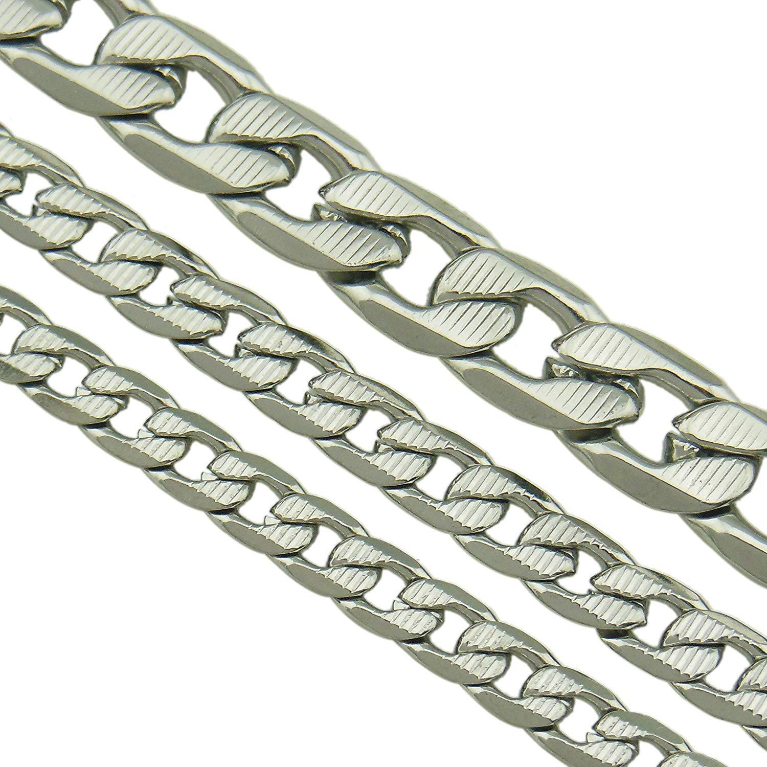 不锈钢项链手链 nk/bnk 费加罗/古巴链条 花纹 压花 横纹 六面磨