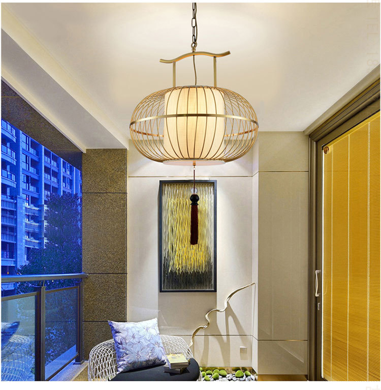 新中式灯笼灯吊灯鸟笼灯个性创意茶室灯中式阳台灯现代简约中国风