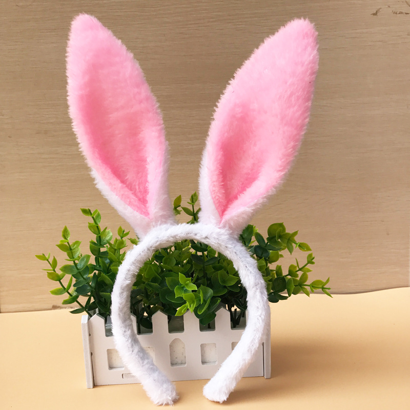 cosplay用具舞台表演道具毛绒兔子耳朵发箍发饰成人头饰装扮 头箍