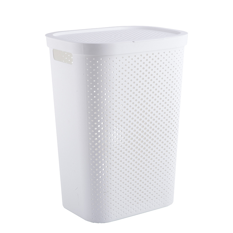 Factory Direct Sales Laundry Basket 60L Plastic Japanese Laundry Basket with Lid Classification Large Home Laundry Basket