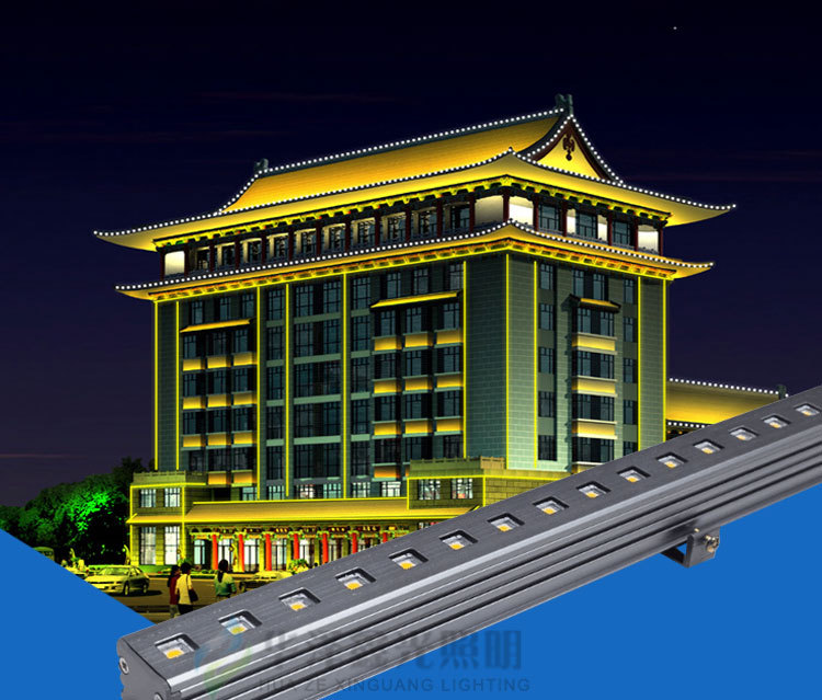 新款高档无暗区高亮均匀led轮廓灯孔片线条灯外墙装饰暖白金黄光