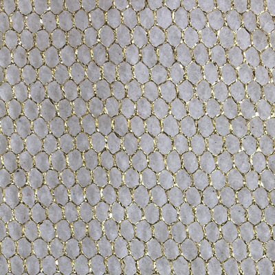 供应新款六角网眼布 装饰网布 金银网布 六角金丝网