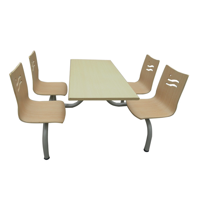 肯德基快餐桌连体食堂饭店餐桌椅4人位奶茶店餐桌