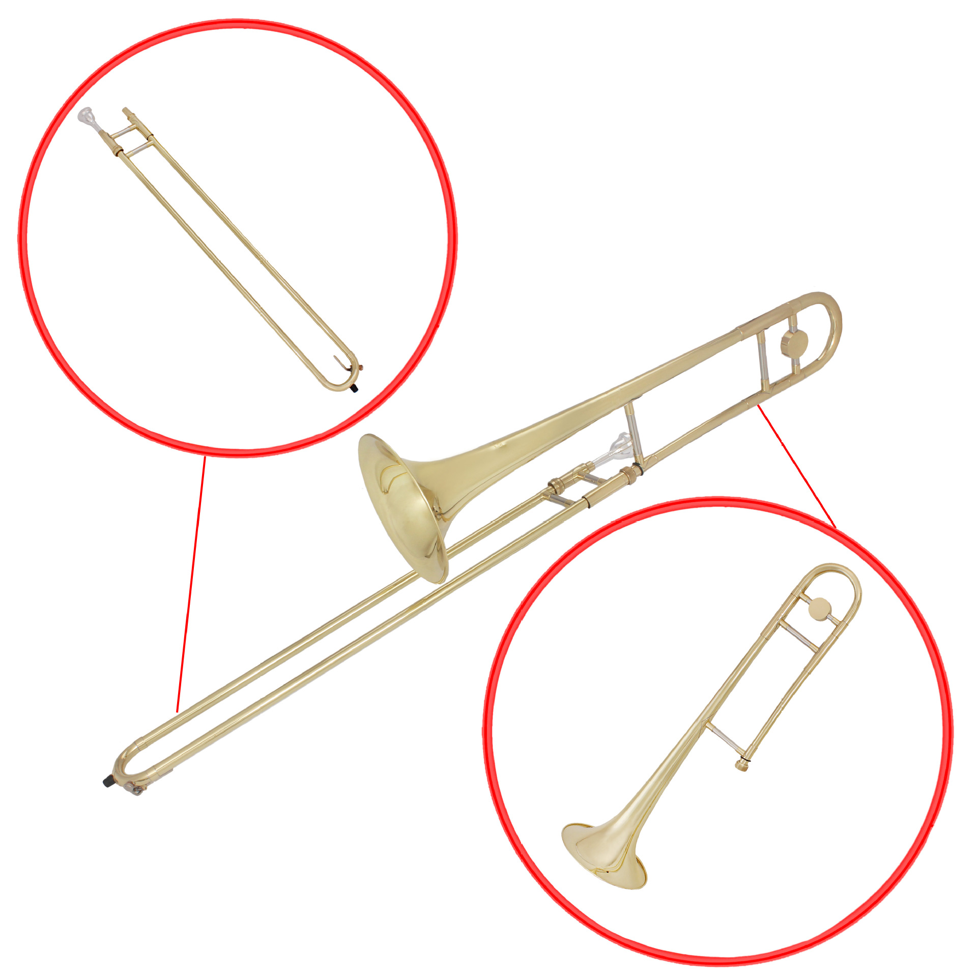 厂家直销 lade中音长号乐器 金色银色长号管乐器批发 黄铜材质