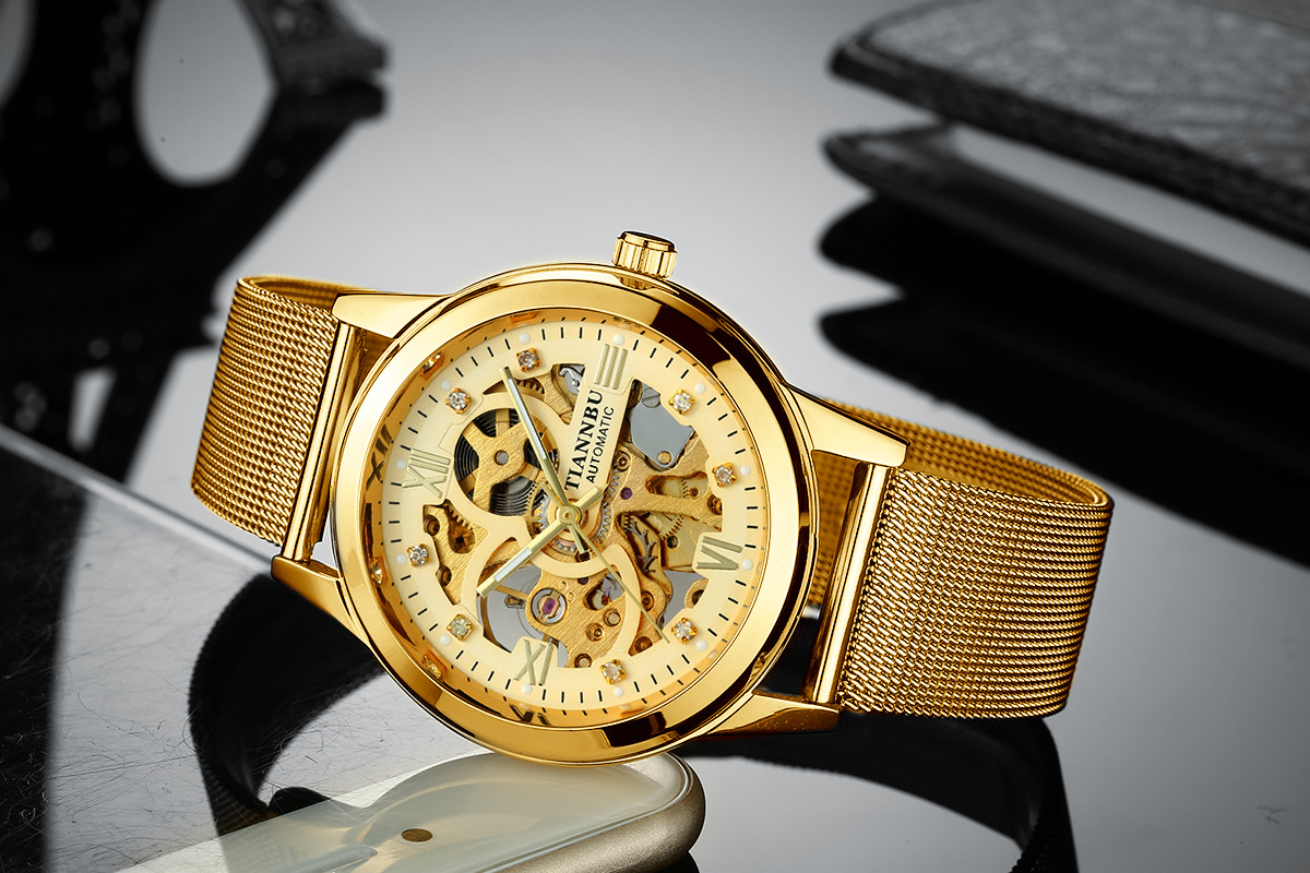 tiannbu全自动机械手表厂家批发男士防水夜光机械手表一件代发