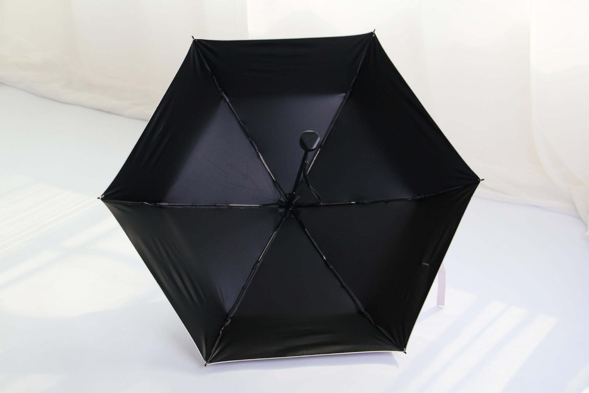 创意清新条纹三折伞超强黑胶防紫外线太阳伞折叠女防晒晴雨2用伞