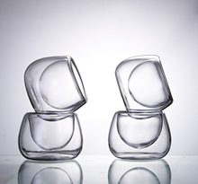 双层玻璃小茶杯50ml真空透明功夫茶具防烫品茗杯家用6只装