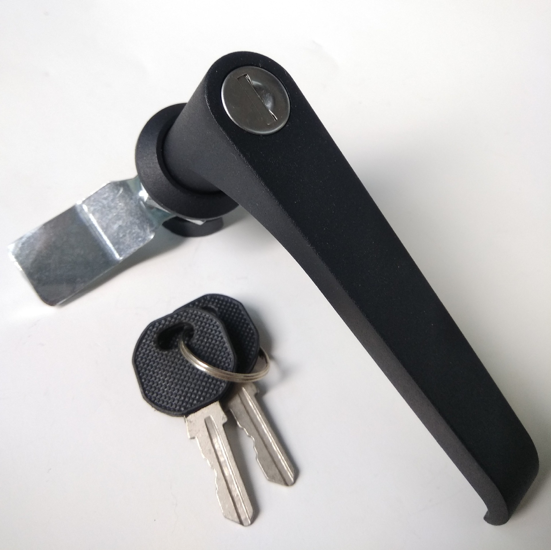 工业机箱柜门把手 漂亮把手式转舌锁ms305l 锌合金手柄把手执手锁