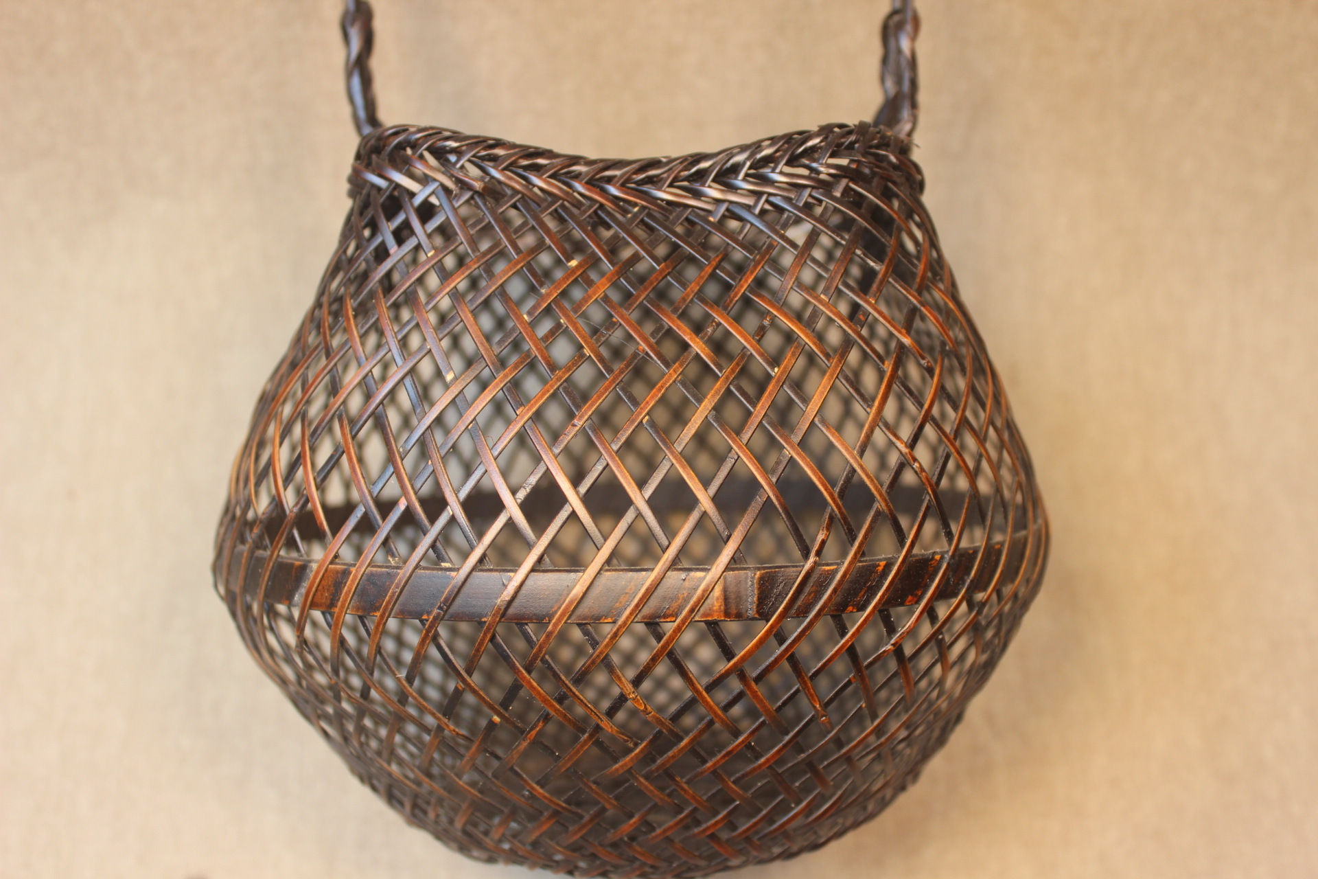 七月七纯手工竹子编织花器 茶桌禅意复古摆件 中式花瓶竹制工艺品