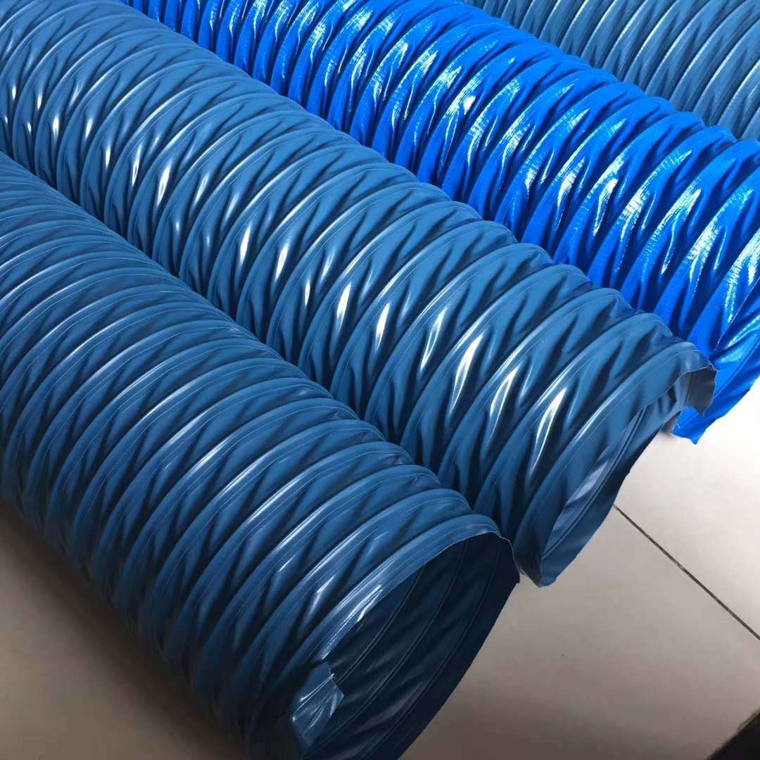 矿山煤矿用塑料钢圈风筒 pvc涂覆布矿用负压风筒 厂家供应