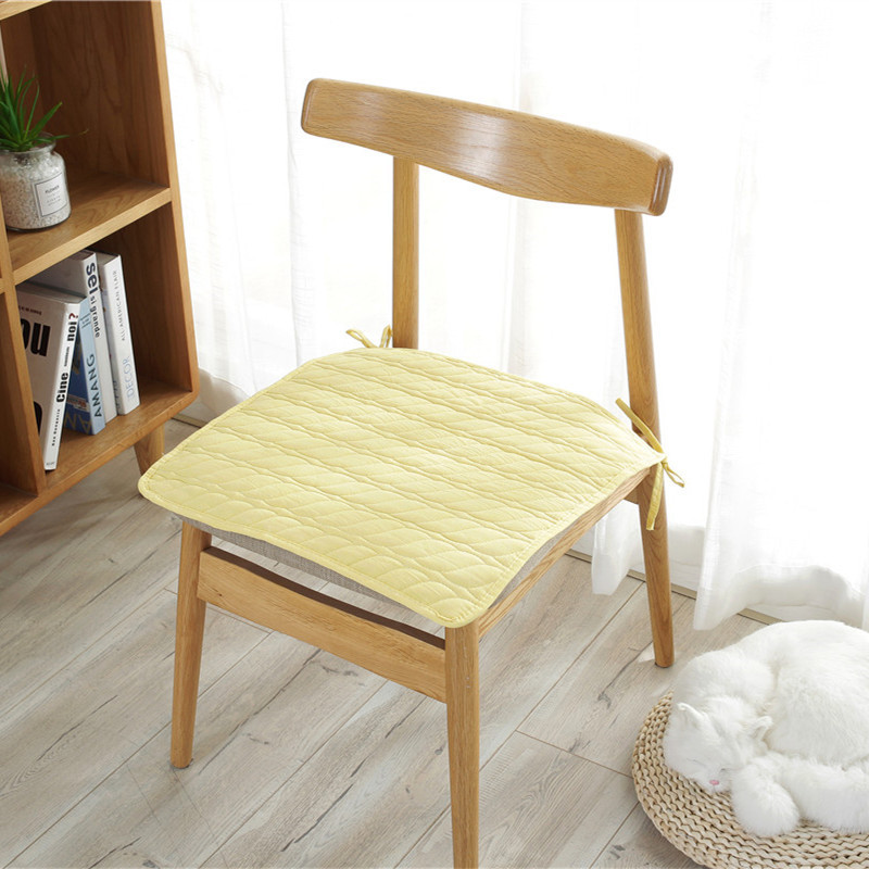 Pujiang Jiajia Cool Cotton Plaid Chair Cushion Cushion Square Simple Japanese Style Office Seat Cushion Cross-Border in Stock Wholesale