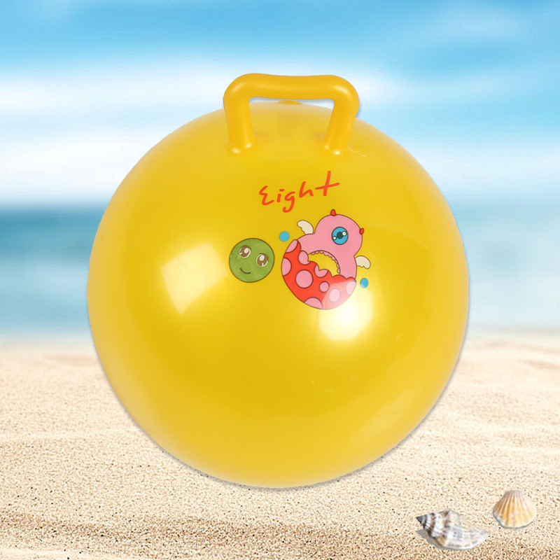 带手柄水球彩色充气游泳水球卡通多色儿童成人戏水球纯色水上乐园