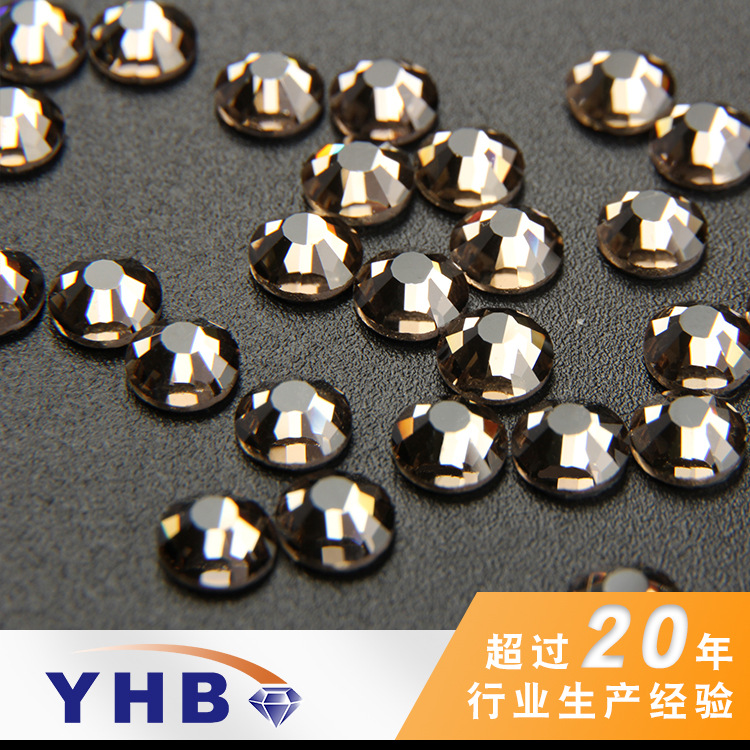 Factory Wholesale Clothing Accessories Imitation Czech Diamond Taupe round Imitation Diamond Boutique High-Grade a Hot Drilling