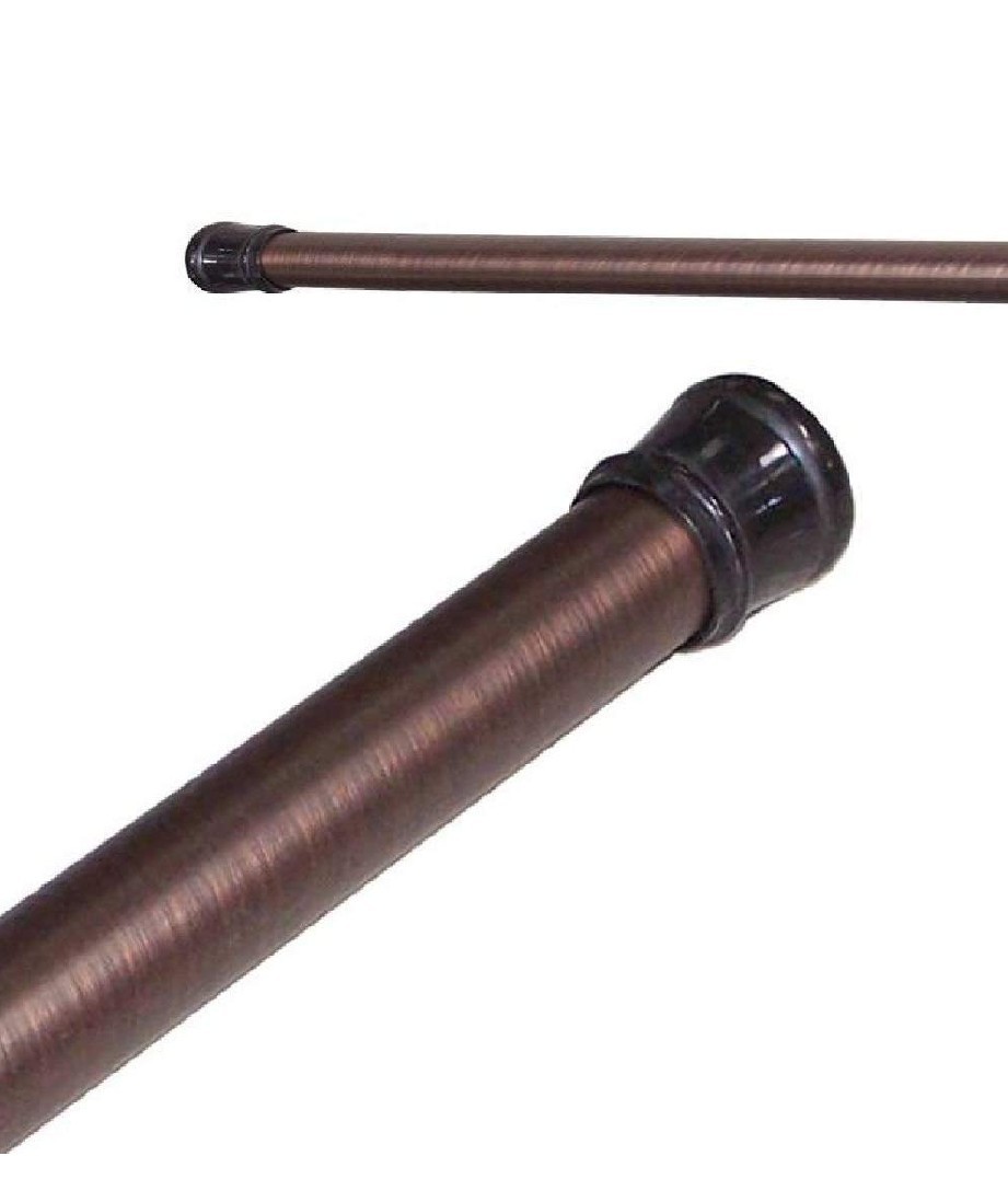 美式浴帘杆伸缩杆晾衣杆免打孔窗帘杆卧室衣柜杆子卫生间罗马撑杆