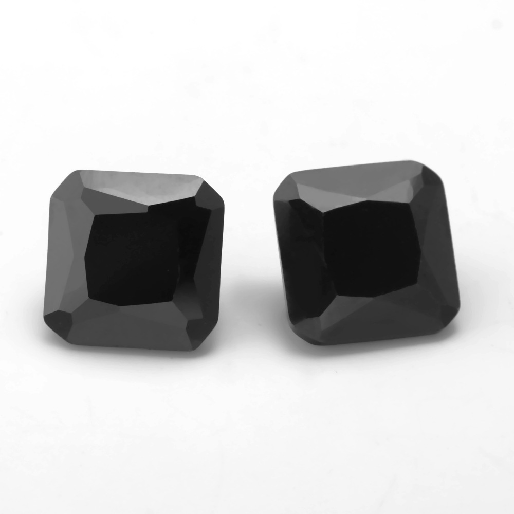 3*3~10*10mm 黑宝石 aaaaa梧州锆石 珠宝配件 正方形倒角