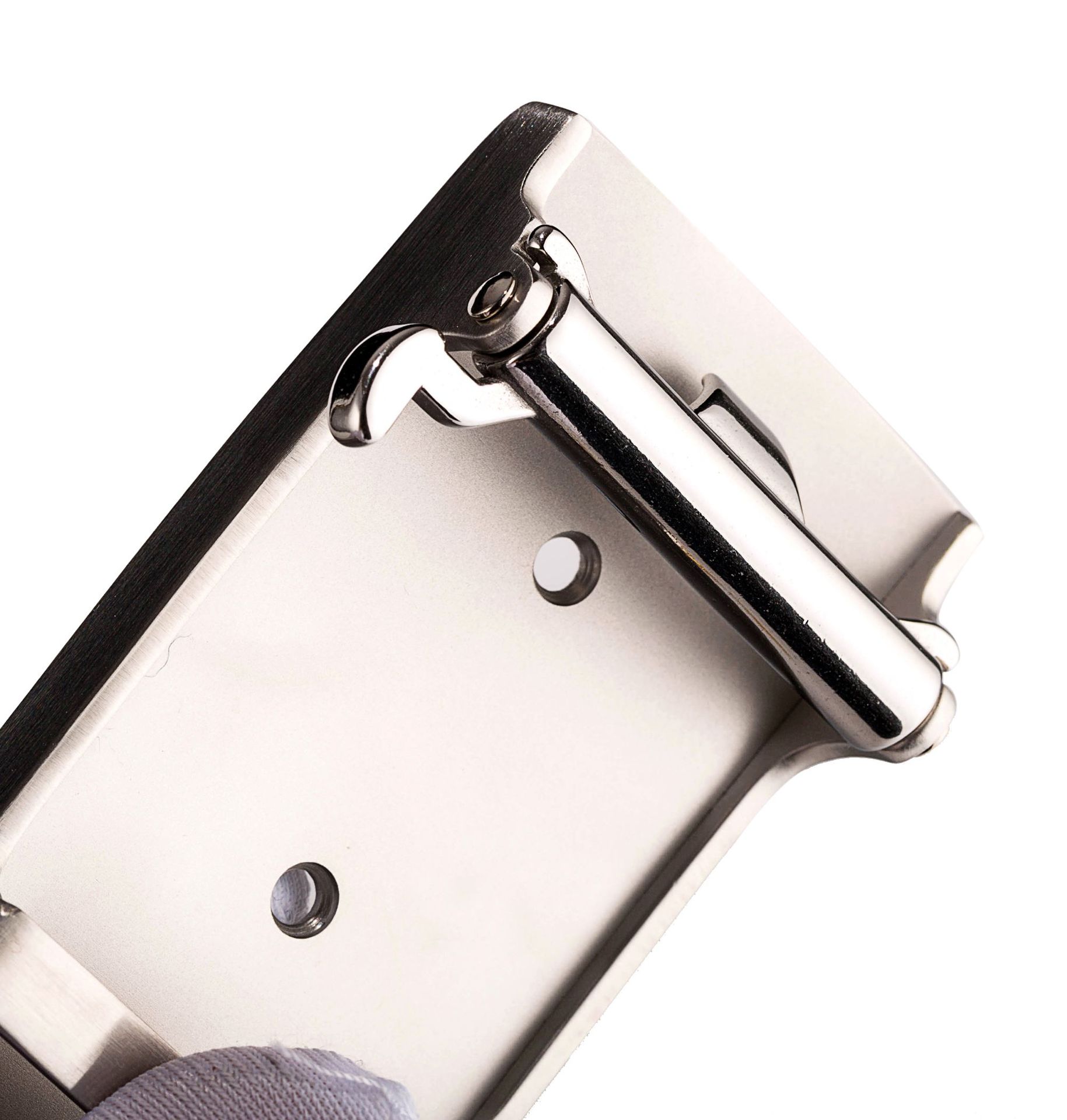 304不锈钢摇杆内穿自动扣男士皮带扣耐磨防过敏钢扣腰带头3.55cm