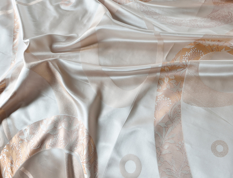 欧式真丝贡缎提花四件套100桑蚕丝奢华婚庆床上用品高端商务礼品