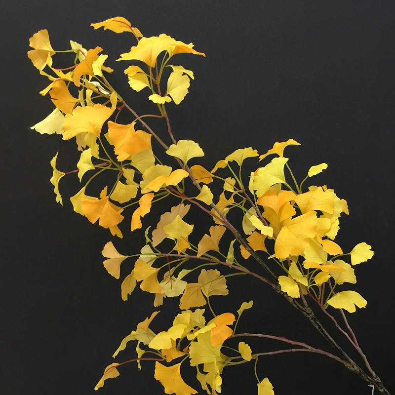 13米大枝银杏叶仿真植物黄色银杏树叶影视造景叶子花艺插花配材