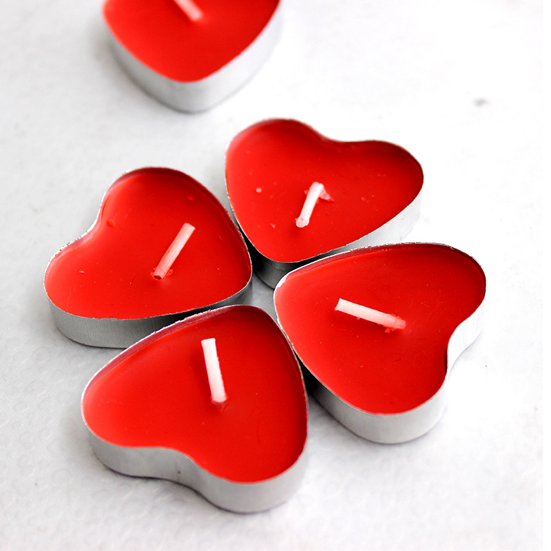 European-Style Fragrance Waterproof Tea Candle Valentine's Day Smoke-Free Aromatherapy Candle Heart-Shaped Smoke-Free Proposal Candle Fragrance Candle