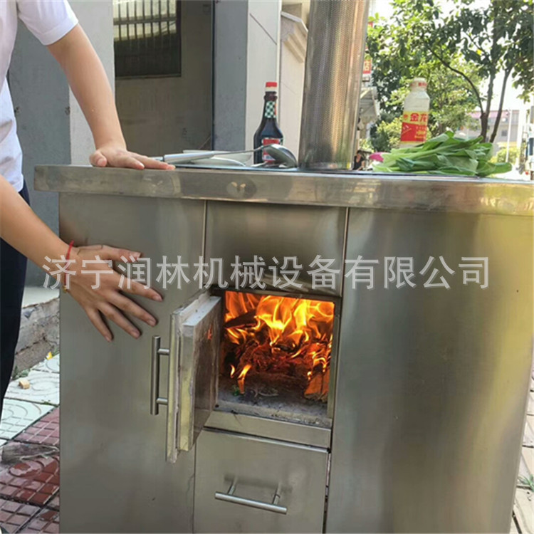 润林不锈钢商用大型烧柴灶 大锅台 柴火灶 东北地锅移动灶