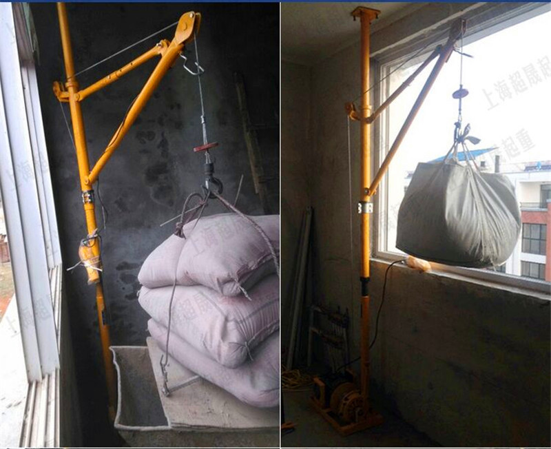 厂家供应室内吊机 室内单立柱吊运机 装修吊料机 楼房窗口小吊机