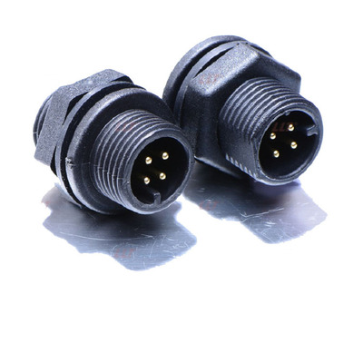 利路通-m12前装面板4芯新能源电池接插件电缆防水连接器