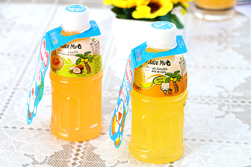 泰国进口百力佳椰果小q椰果哈密瓜汁 菠萝汁饮料320ml