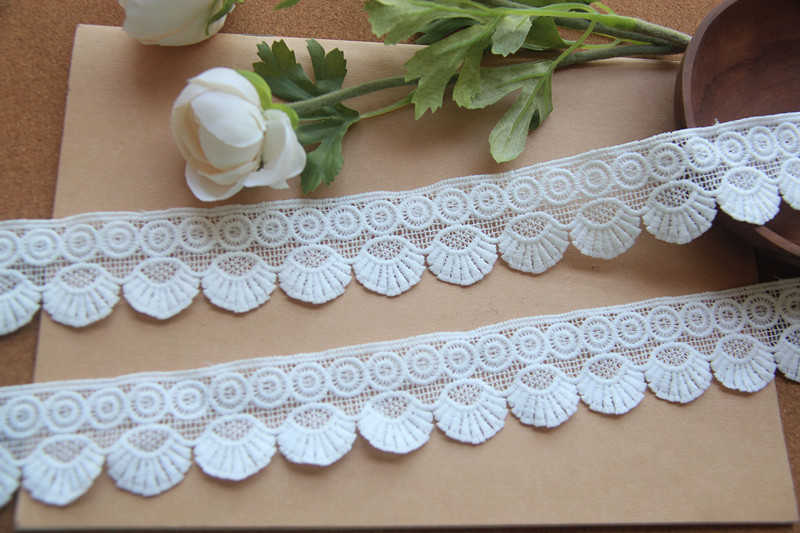 日版蕾丝花边 手工服装花边辅料刺绣 贝壳洋装花边 宽4cm