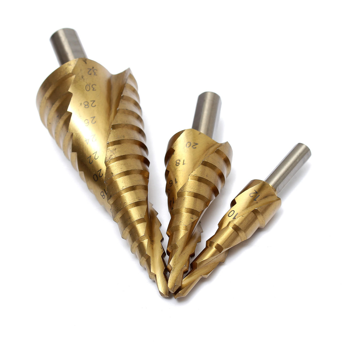 三角柄镀钛螺旋槽阶梯钻4-32,4-20,4-12/宝塔钻/台阶钻